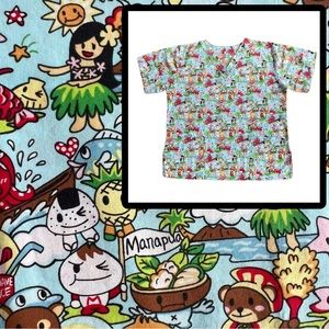 VINTAGE E&K Hawaiian scrub top|large